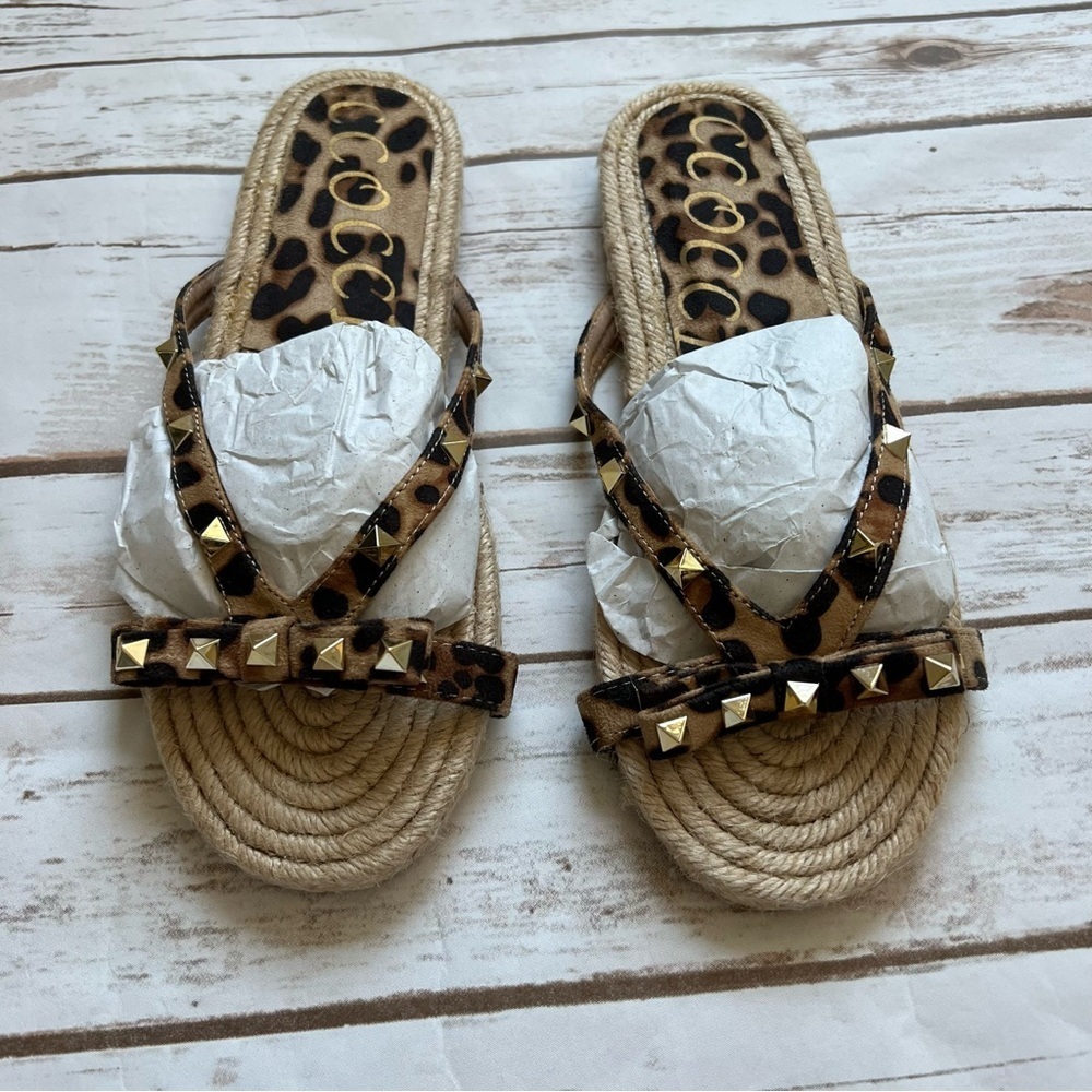 Cheetah Studded Sandals size 10 new without tags - Picture 1 of 3